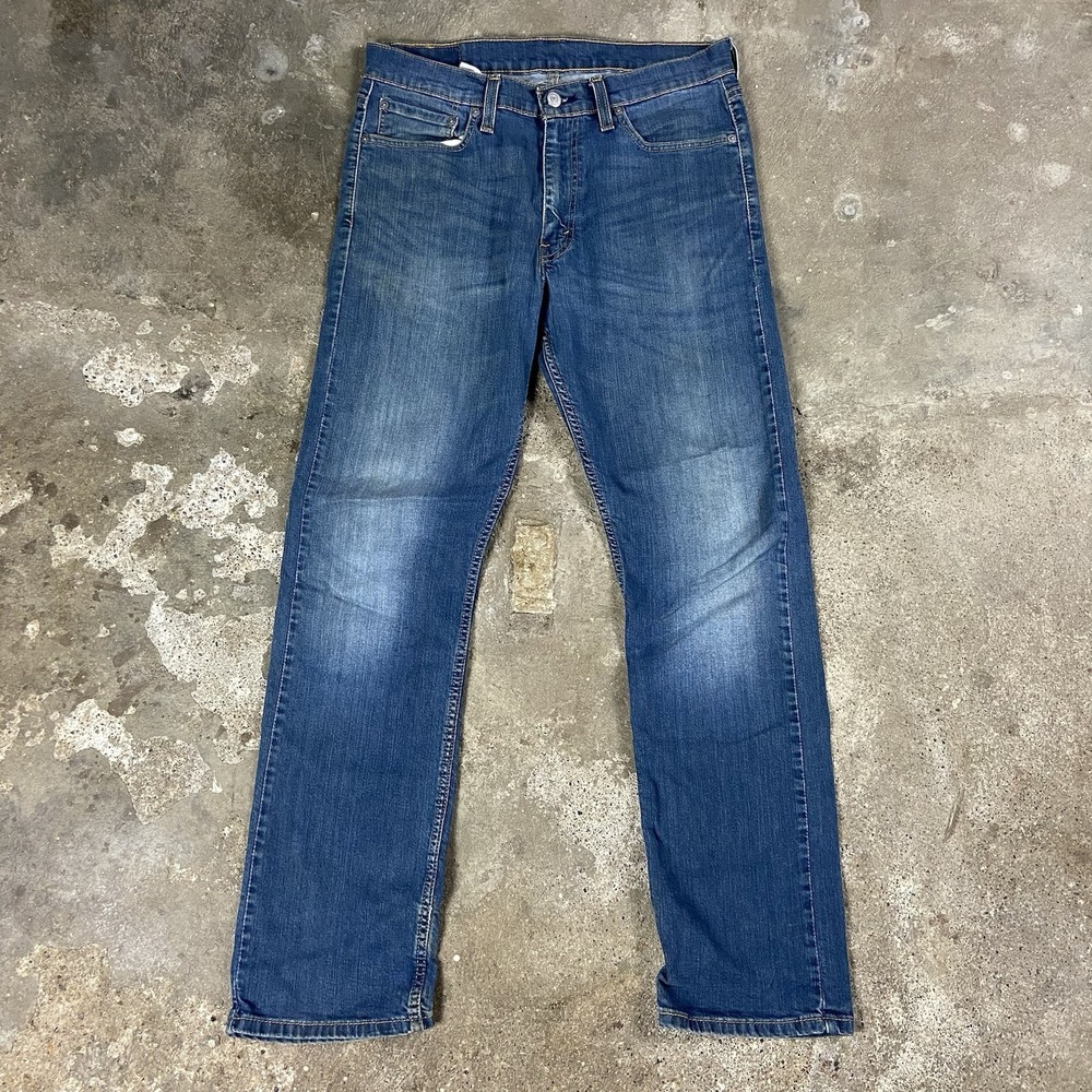 Levi's 513 Jeans Size 32 x32 Blue Denim Medium Wash Slim Fit Straight Leg Casual